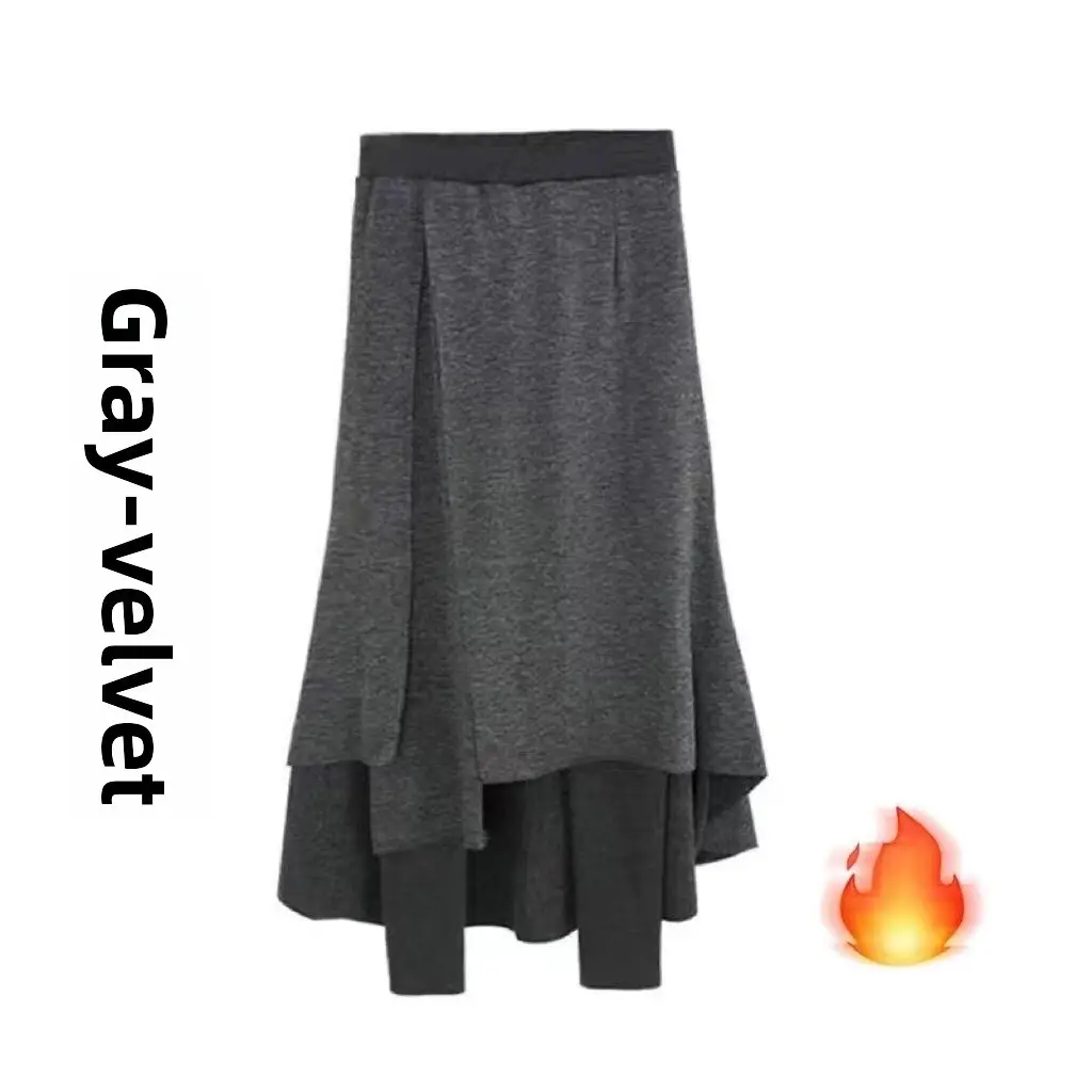 Black Velvet Long Skirt Large Size - Image 13