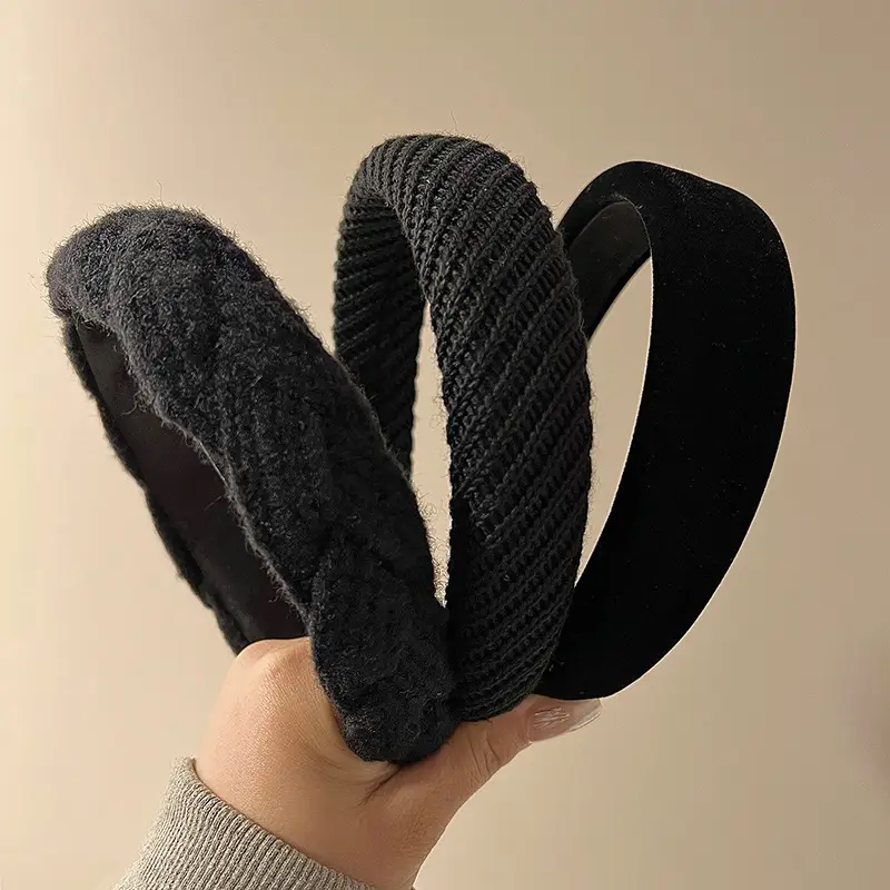 Black Ruched Hair Band for Women High-end Top - Image 17