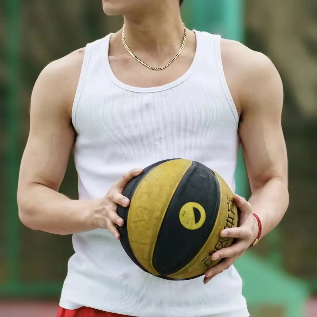 Men's White Heavy Threaded Vest Sports Training Vest - Image 9