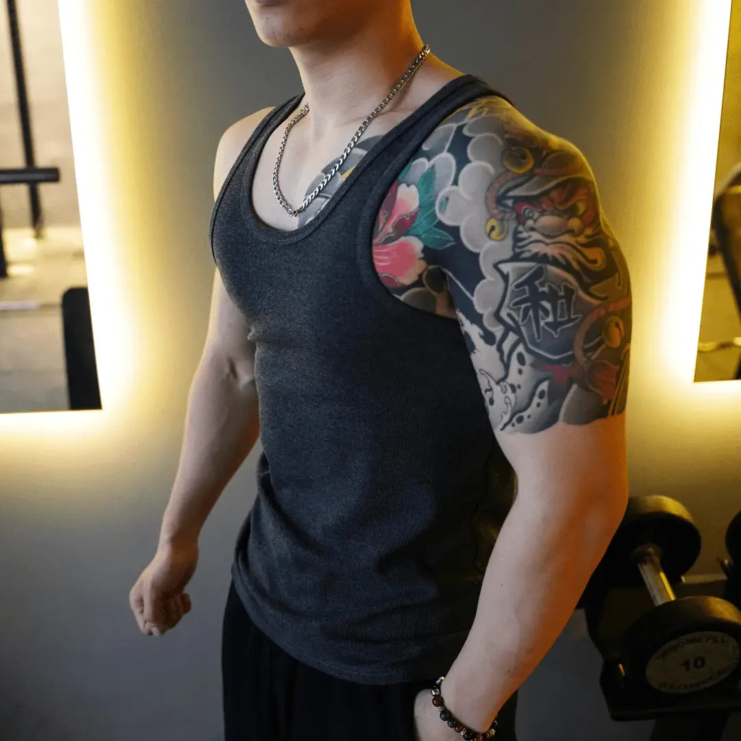 Men's White Heavy Threaded Vest Sports Training Vest - Image 5
