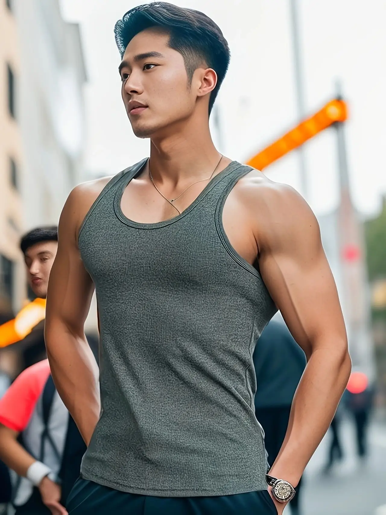 Men's White Heavy Threaded Vest Sports Training Vest - Image 3