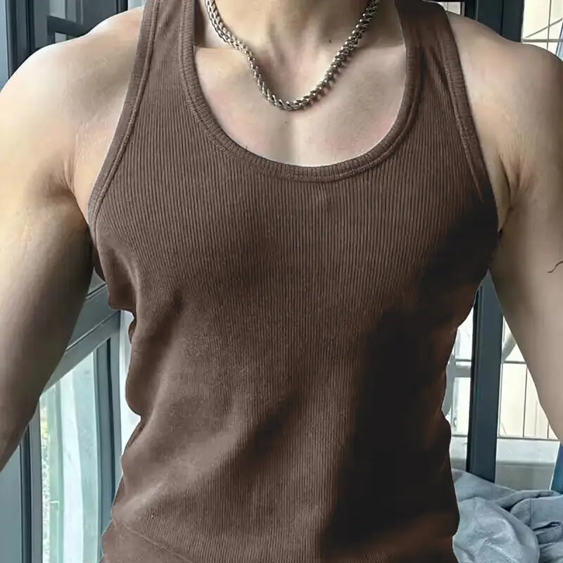 Men's White Heavy Threaded Vest Sports Training Vest - Image 4