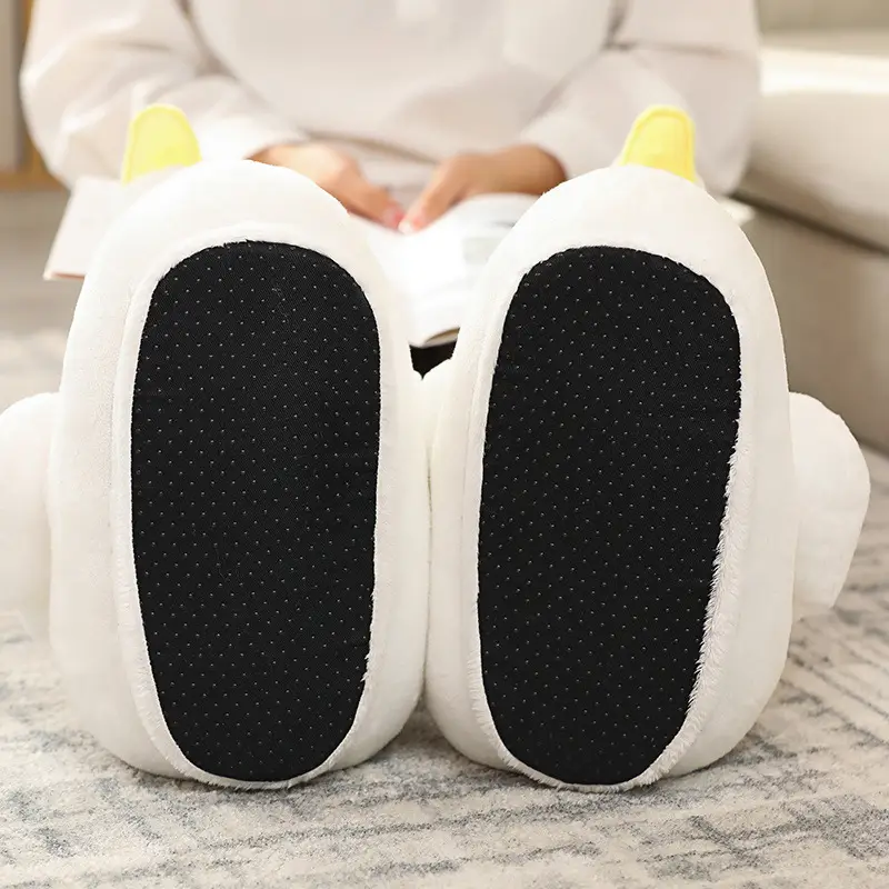 Big White Goose Cotton Slippers for Women Winter Cute All-Inclusive Plush Home Indoor Women's Warm Funny Furry Shoes - Image 4