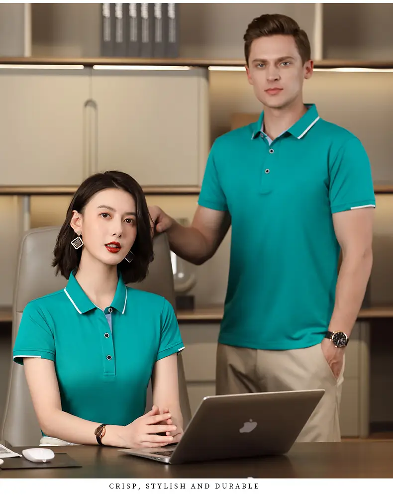 Summer Ice Silk Polo T-Shirts 40 Pcs Custom Embroidered — feature 21