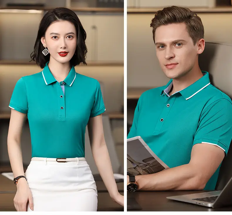 Summer Ice Silk Polo T-Shirts 40 Pcs Custom Embroidered — feature 22