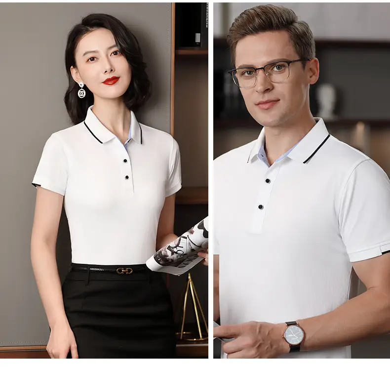 Summer Ice Silk Polo T-Shirts 40 Pcs Custom Embroidered — feature 28