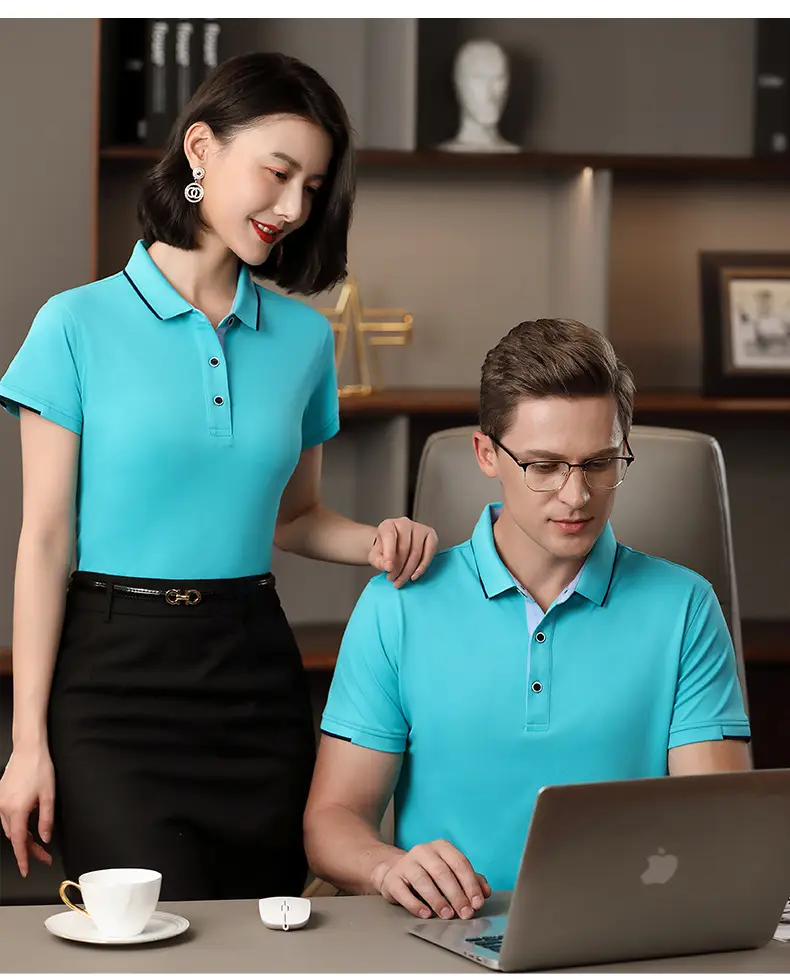 Summer Ice Silk Polo T-Shirts 40 Pcs Custom Embroidered — feature 29