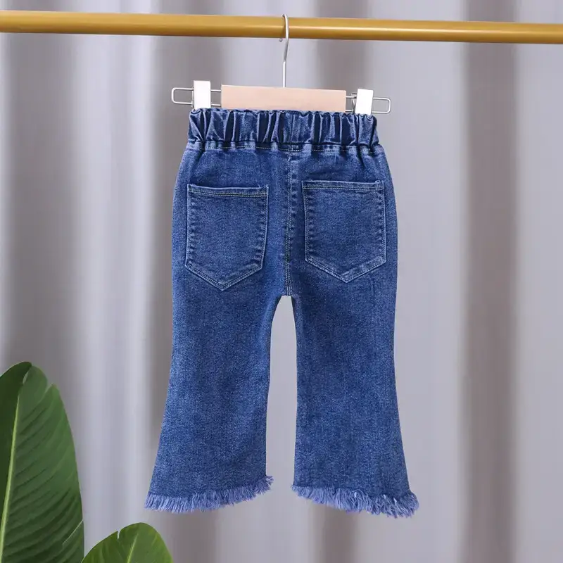 Girls Denim Bow Pants Spring Autumn Slim Fit - Image 3