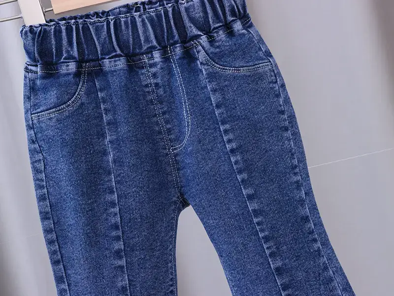 Girls Denim Bow Pants Spring Autumn Slim Fit — feature 13