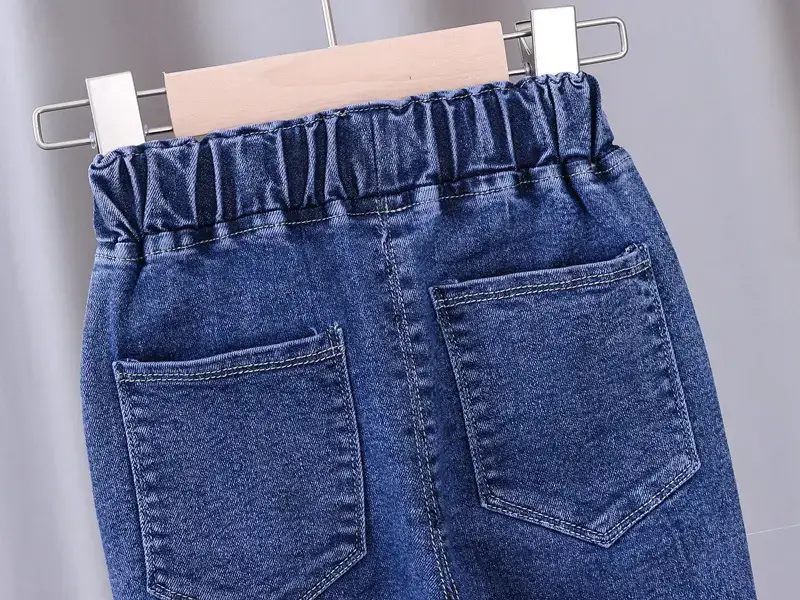 Girls Denim Bow Pants Spring Autumn Slim Fit — feature 6