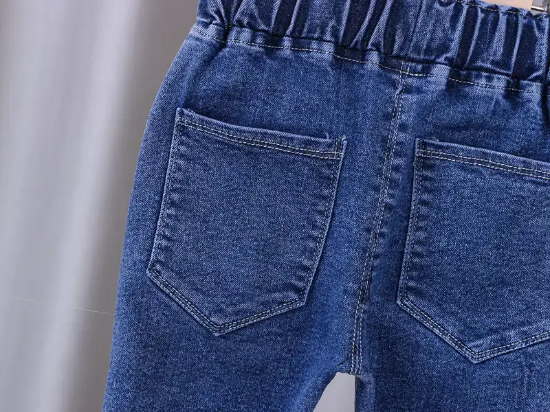 Girls Denim Bow Pants Spring Autumn Slim Fit — feature 7