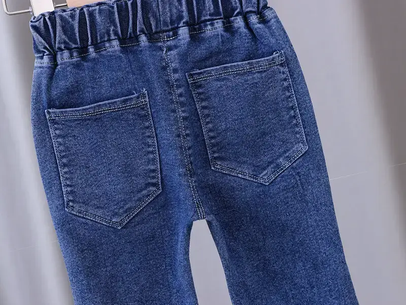 Girls Denim Bow Pants Spring Autumn Slim Fit — feature 8