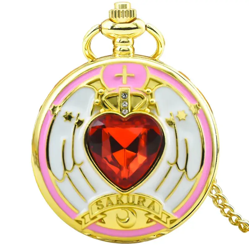 Foreign Trade Cherry Blossom Angel Wings Pocket Watch