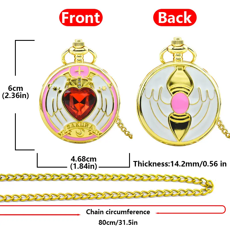 Foreign Trade Cherry Blossom Angel Wings Pocket Watch — feature 3