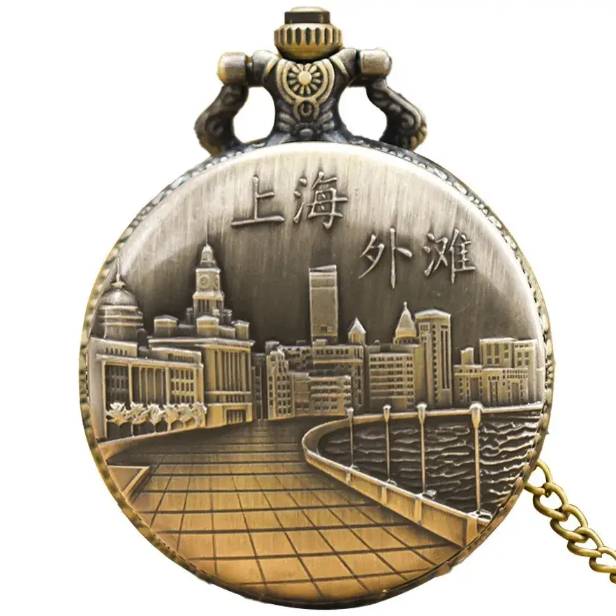 Retro Shanghai Korean Pocket Watch with Chain - Image 7