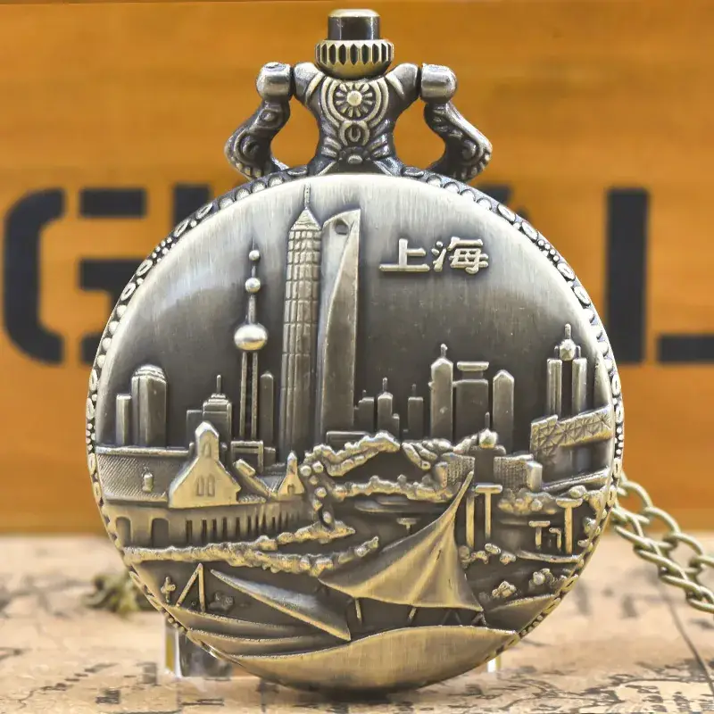 Retro Shanghai Korean Pocket Watch with Chain — feature 12