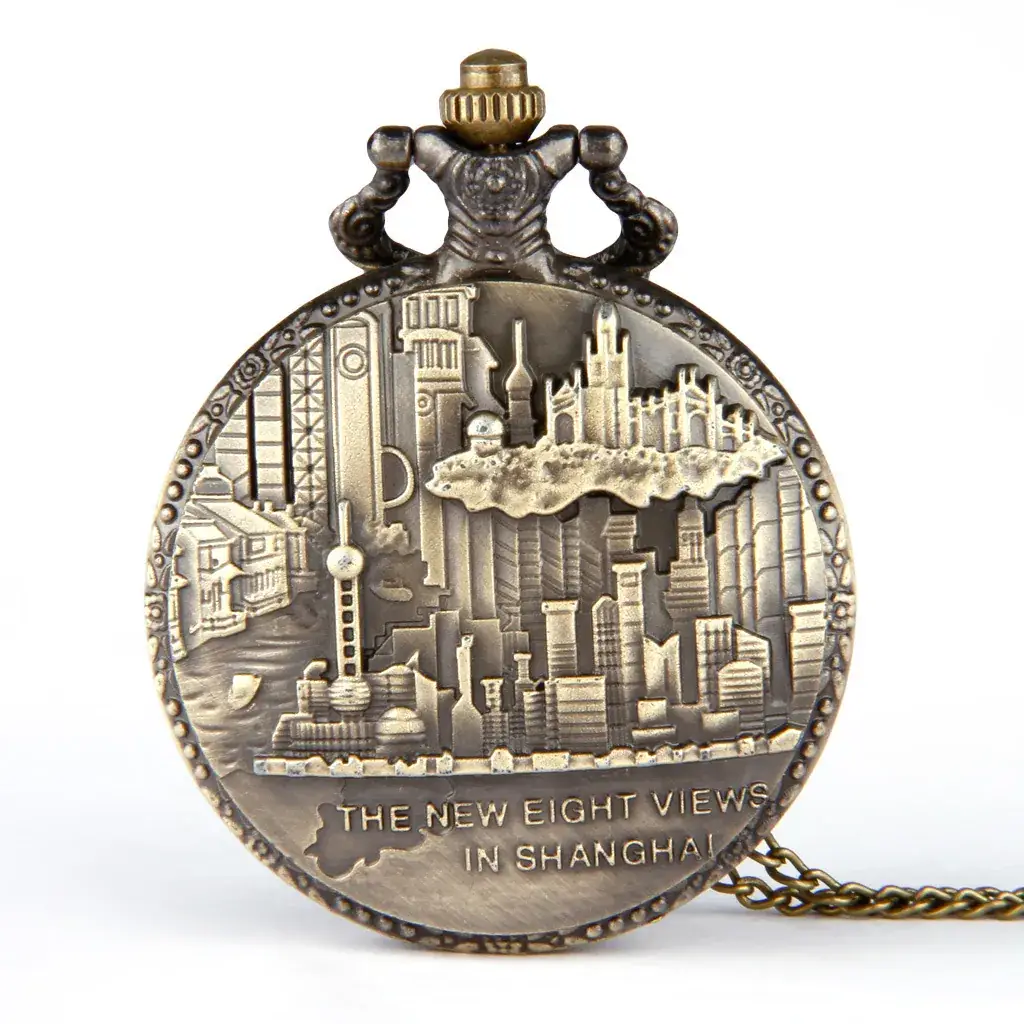Retro Shanghai Korean Pocket Watch with Chain — feature 2