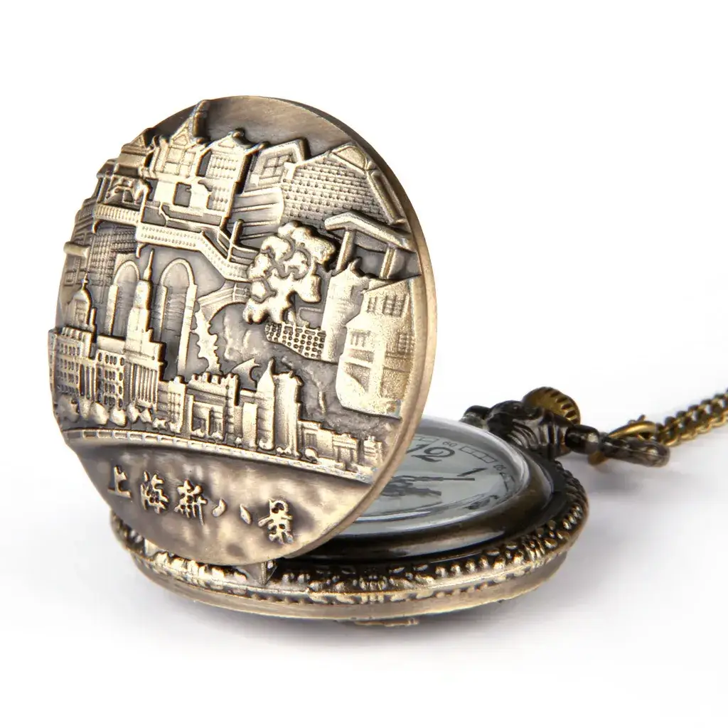 Retro Shanghai Korean Pocket Watch with Chain — feature 3