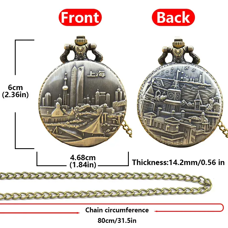 Retro Shanghai Korean Pocket Watch with Chain — feature 9