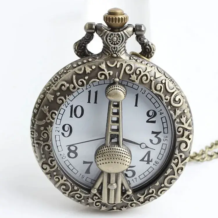 Retro Shanghai Korean Pocket Watch with Chain - Image 6