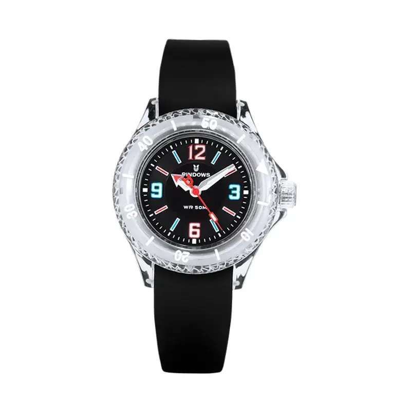 Women's Pink Silicone Student Exam Watch Quartz - Image 2
