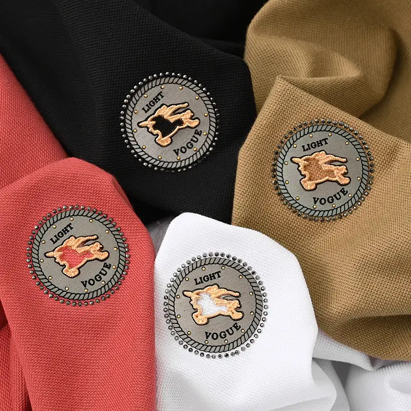 Men's Black Polo Shirt with Embroidered Logo - Image 8