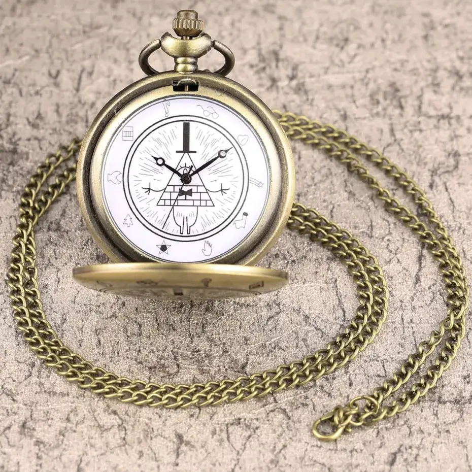 Triangular Devil Eye Pocket Watch with Wall Chain - Image 4