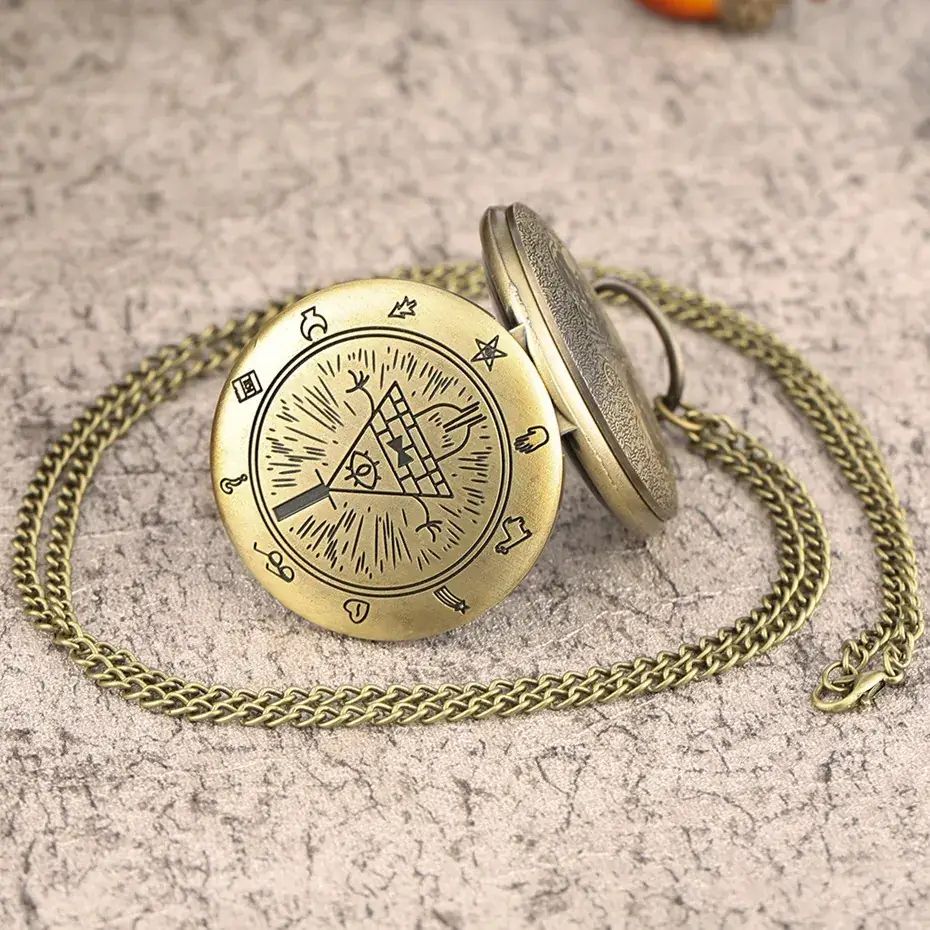 Triangular Devil Eye Pocket Watch with Wall Chain - Image 5