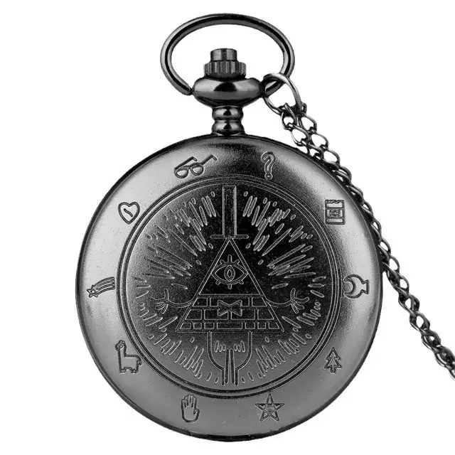 Triangular Devil Eye Pocket Watch with Wall Chain - Image 6