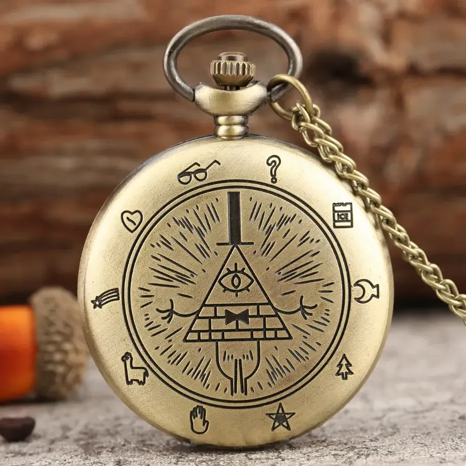 Triangular Devil Eye Pocket Watch with Wall Chain — feature 11