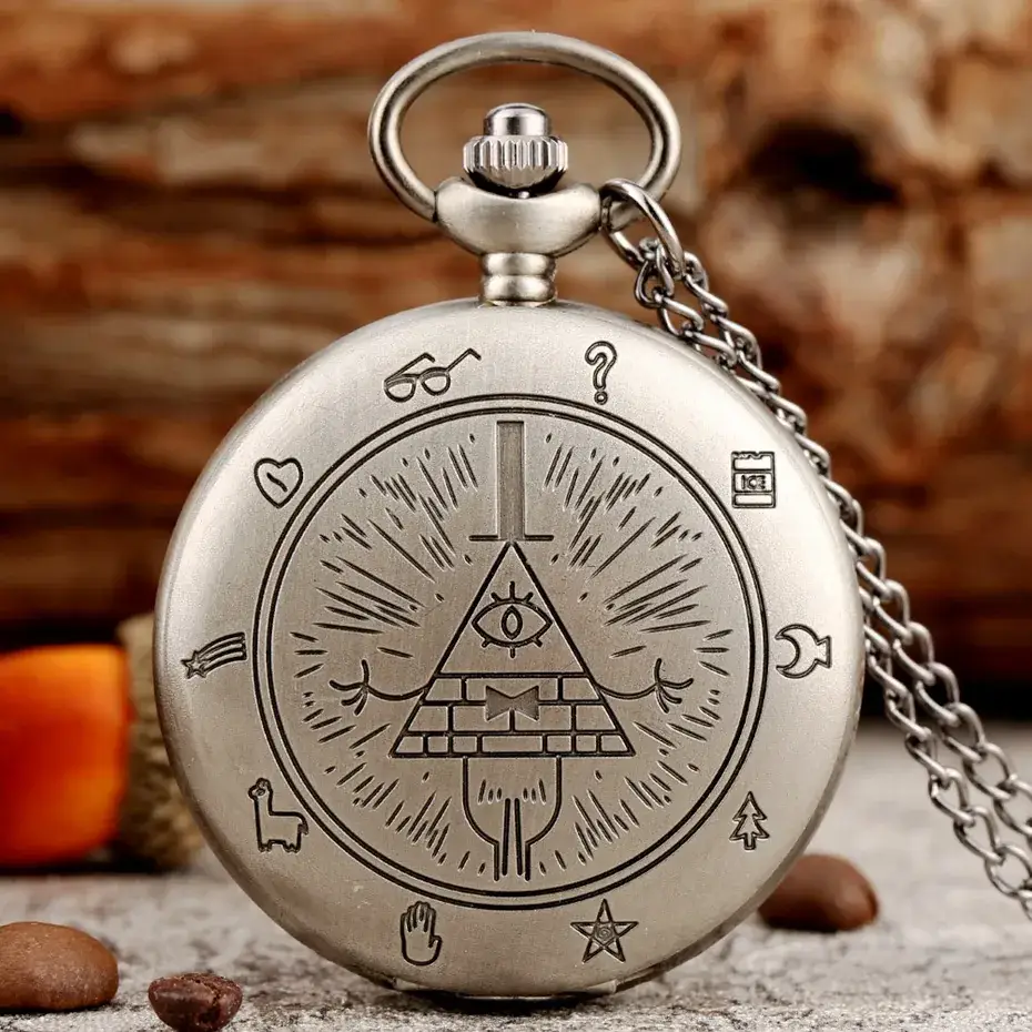 Triangular Devil Eye Pocket Watch with Wall Chain — feature 12