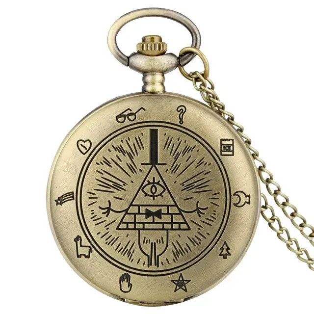 Triangular Devil Eye Pocket Watch with Wall Chain — feature 4