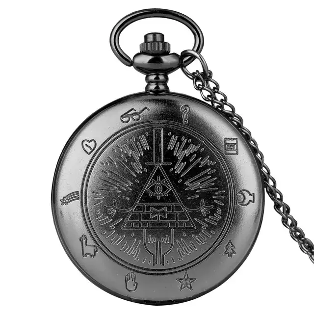 Triangular Devil Eye Pocket Watch with Wall Chain — feature 5
