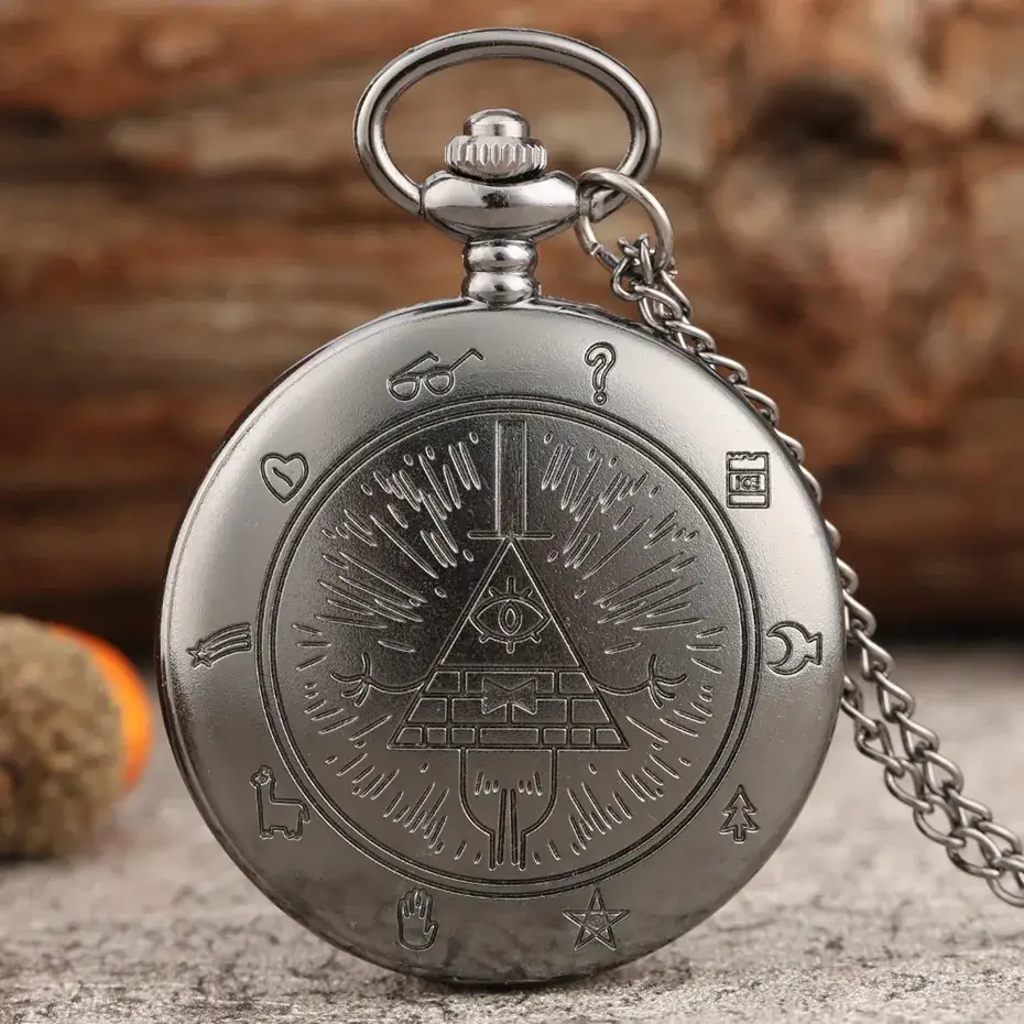 Triangular Devil Eye Pocket Watch with Wall Chain — feature 7