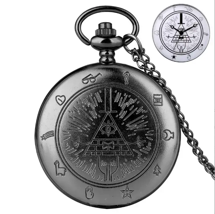 Triangular Devil Eye Pocket Watch with Wall Chain - Image 3