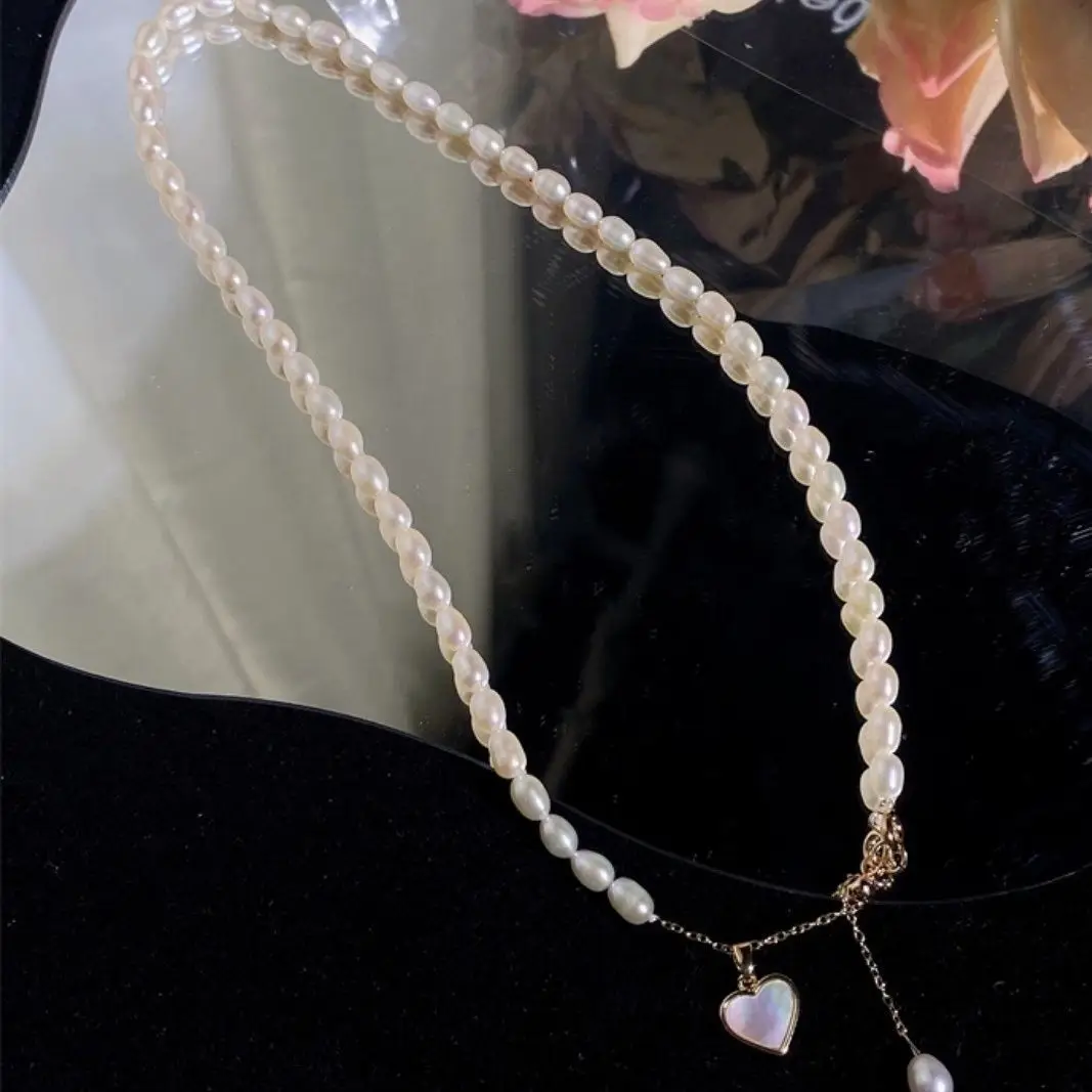 Heart Shaped Pearl Necklace for Women - Image 4