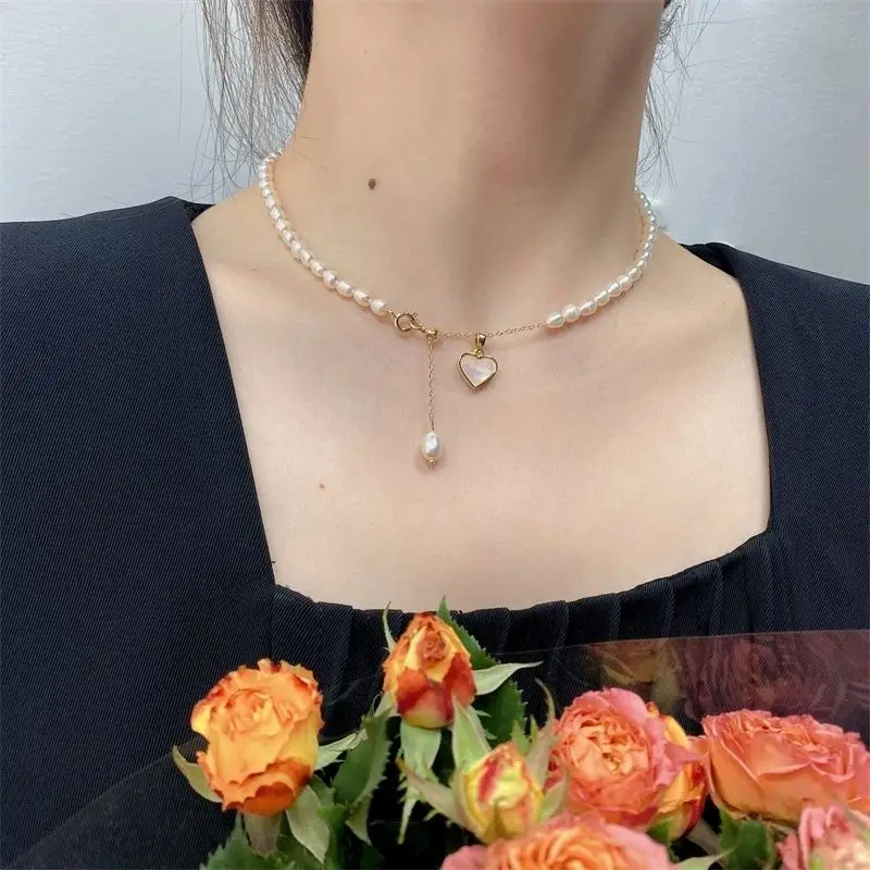 Heart Shaped Pearl Necklace for Women - Image 9