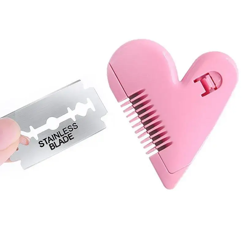 Pink Heart-Shaped Hair Trimmer Blades for Women
