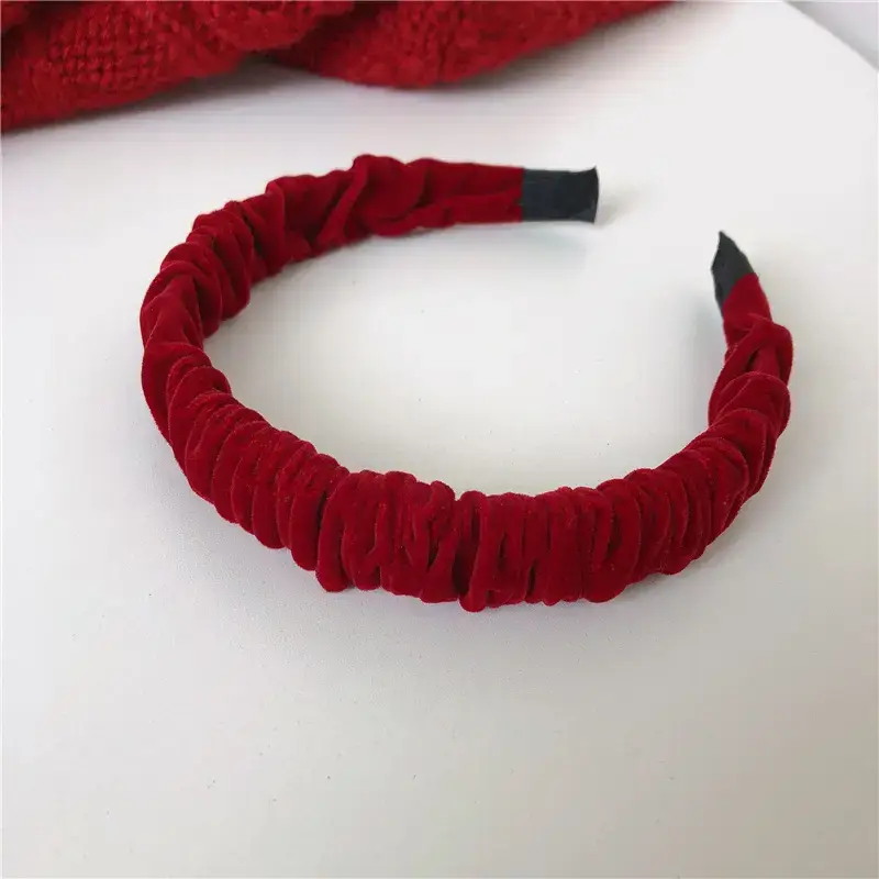 Autumn Winter Red Knitted Headband for Women 2022 - Image 11