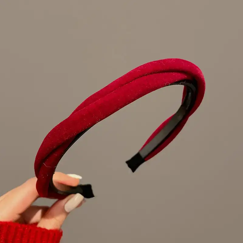 Autumn Winter Red Knitted Headband for Women 2022 - Image 6