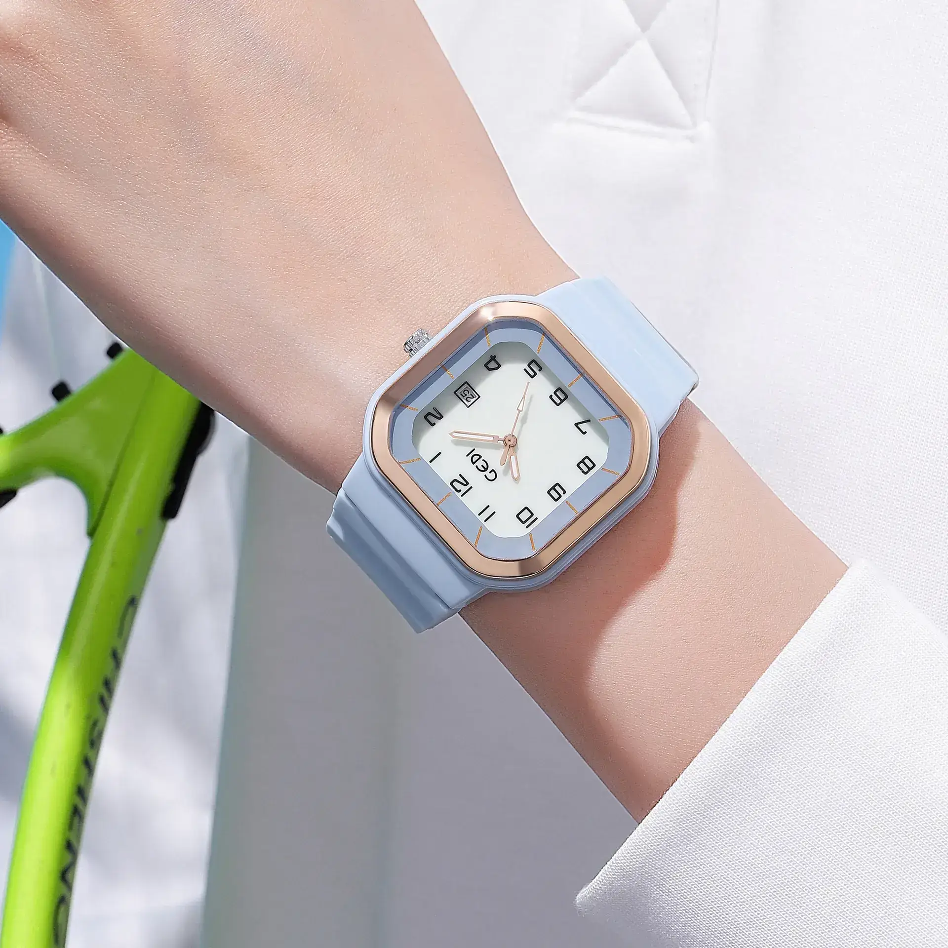 Square Luminous Quartz Watch for Students - Image 8