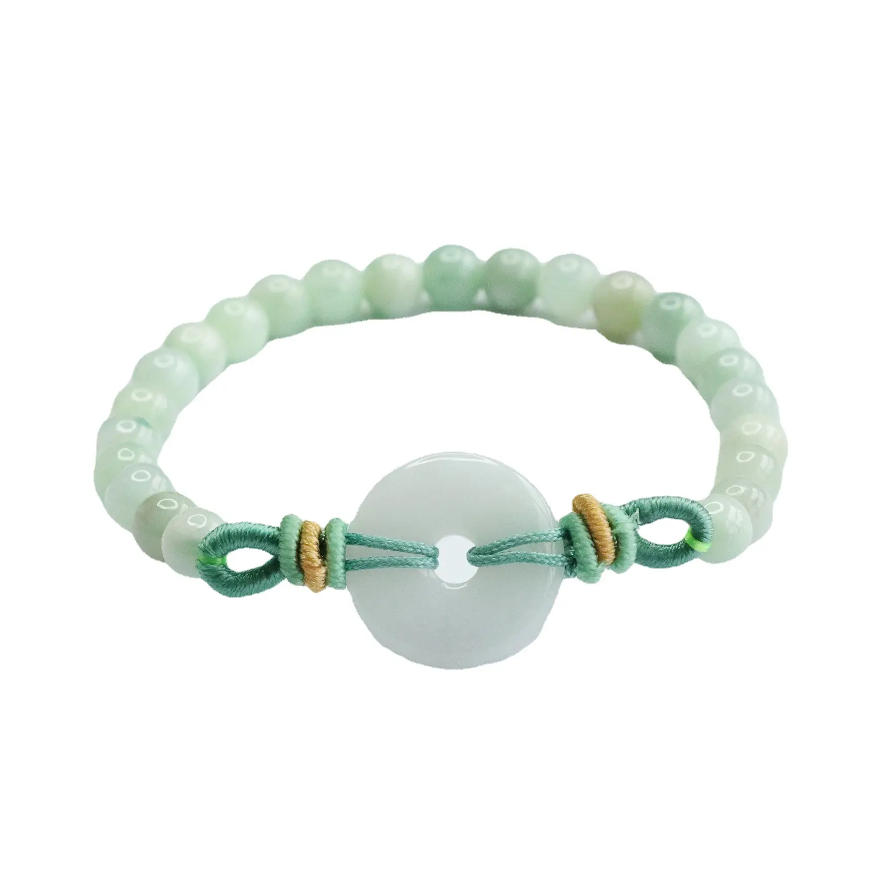 Guan Yu Jade Bracelet Peace Pendant Green White