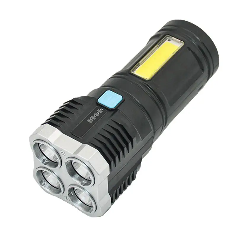 4-Lamp LED COB Flashlight USB Rechargeable Outdoor Portable - Image 6