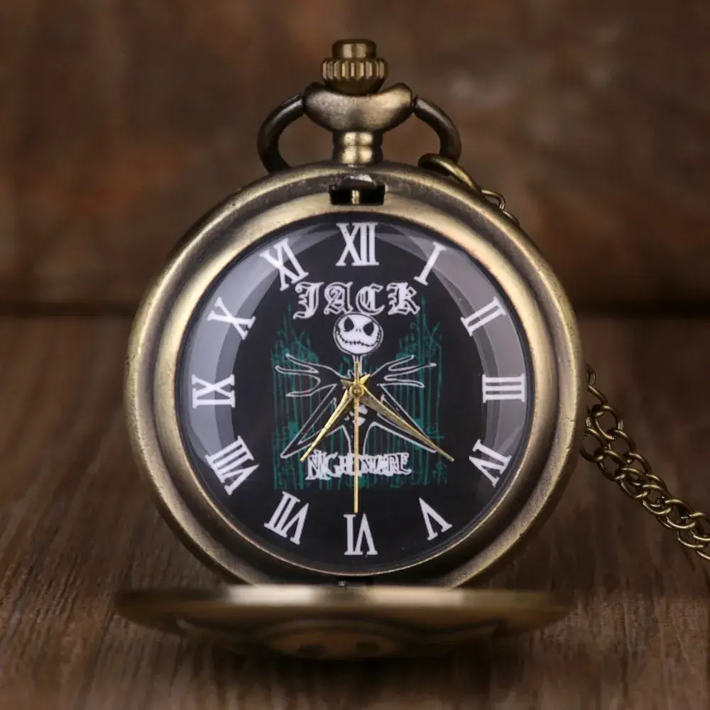 Jack Skull Steampunk Pocket Watch with Chain — feature 4