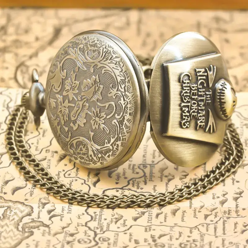 Jack Skull Steampunk Pocket Watch with Chain — feature 8