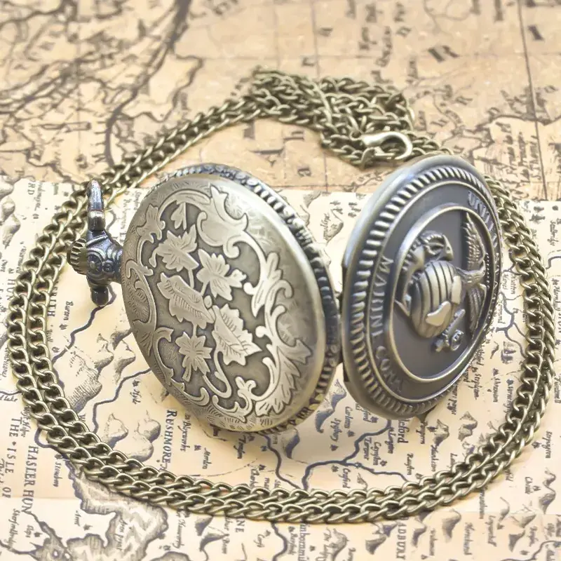 Marine Corps Quartz Pocket Watch Necklace Chain — feature 14