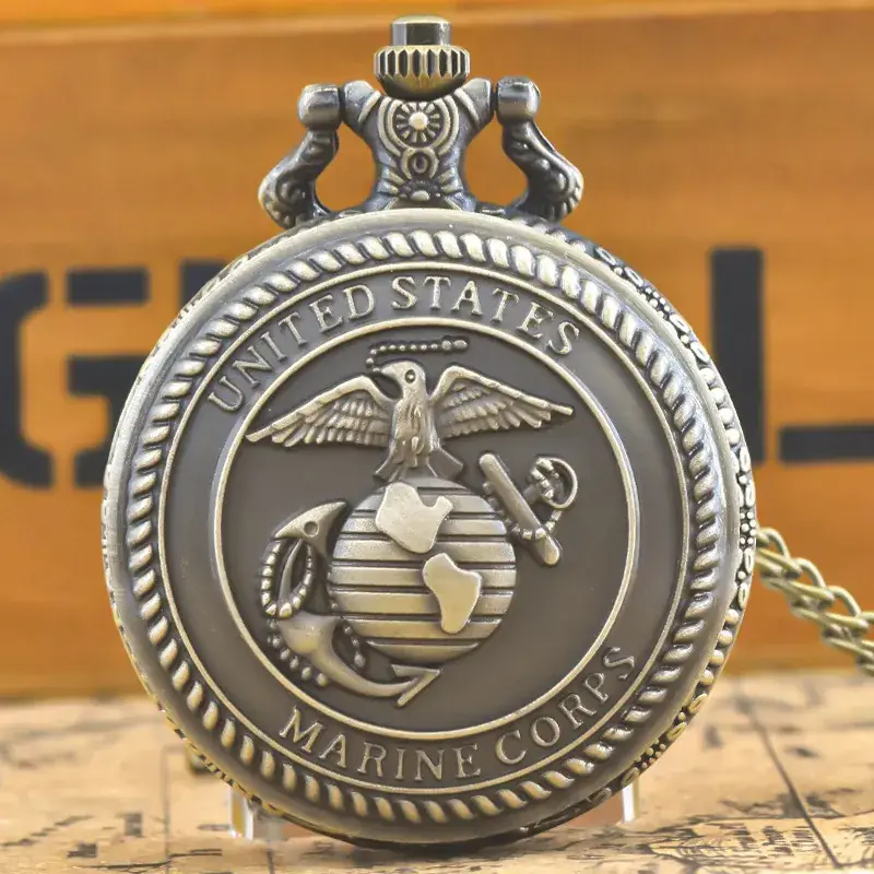 Marine Corps Quartz Pocket Watch Necklace Chain — feature 17