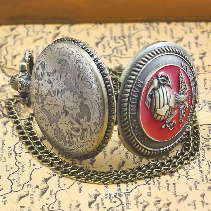 Marine Corps Quartz Pocket Watch Necklace Chain — feature 6