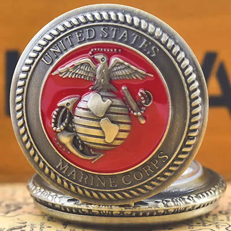 Marine Corps Quartz Pocket Watch Necklace Chain — feature 7