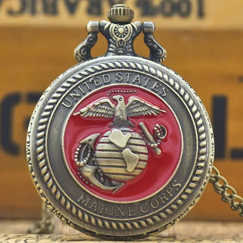Marine Corps Quartz Pocket Watch Necklace Chain — feature 8